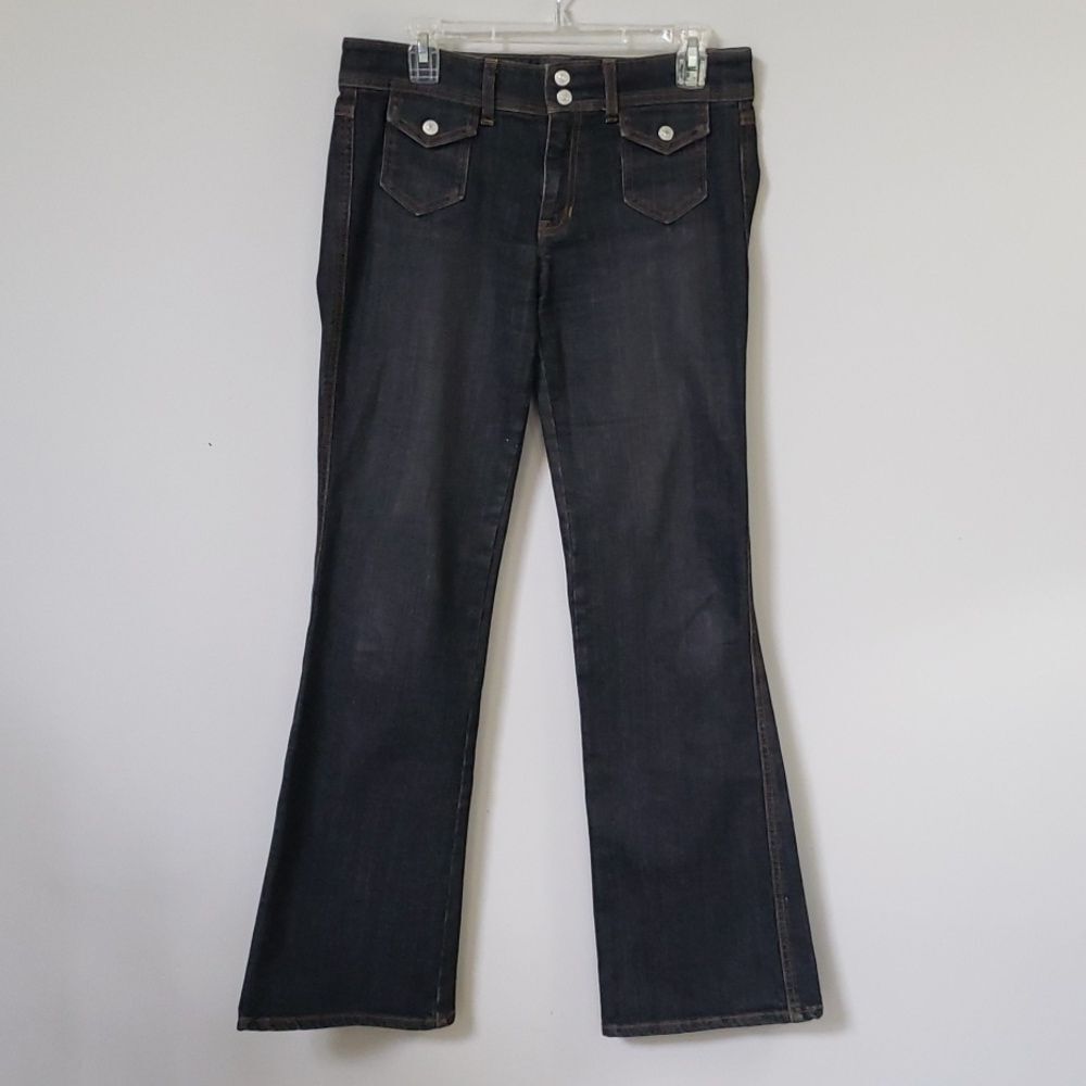 Gap Jeans Womens 6 Low Rise Boot Cut Long Stretch Black Casual Western Classic